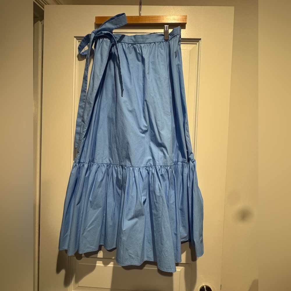 J. Crew Light Blue Asymmetrical Ruffle Midi Skirt - Picture 5 of 5
